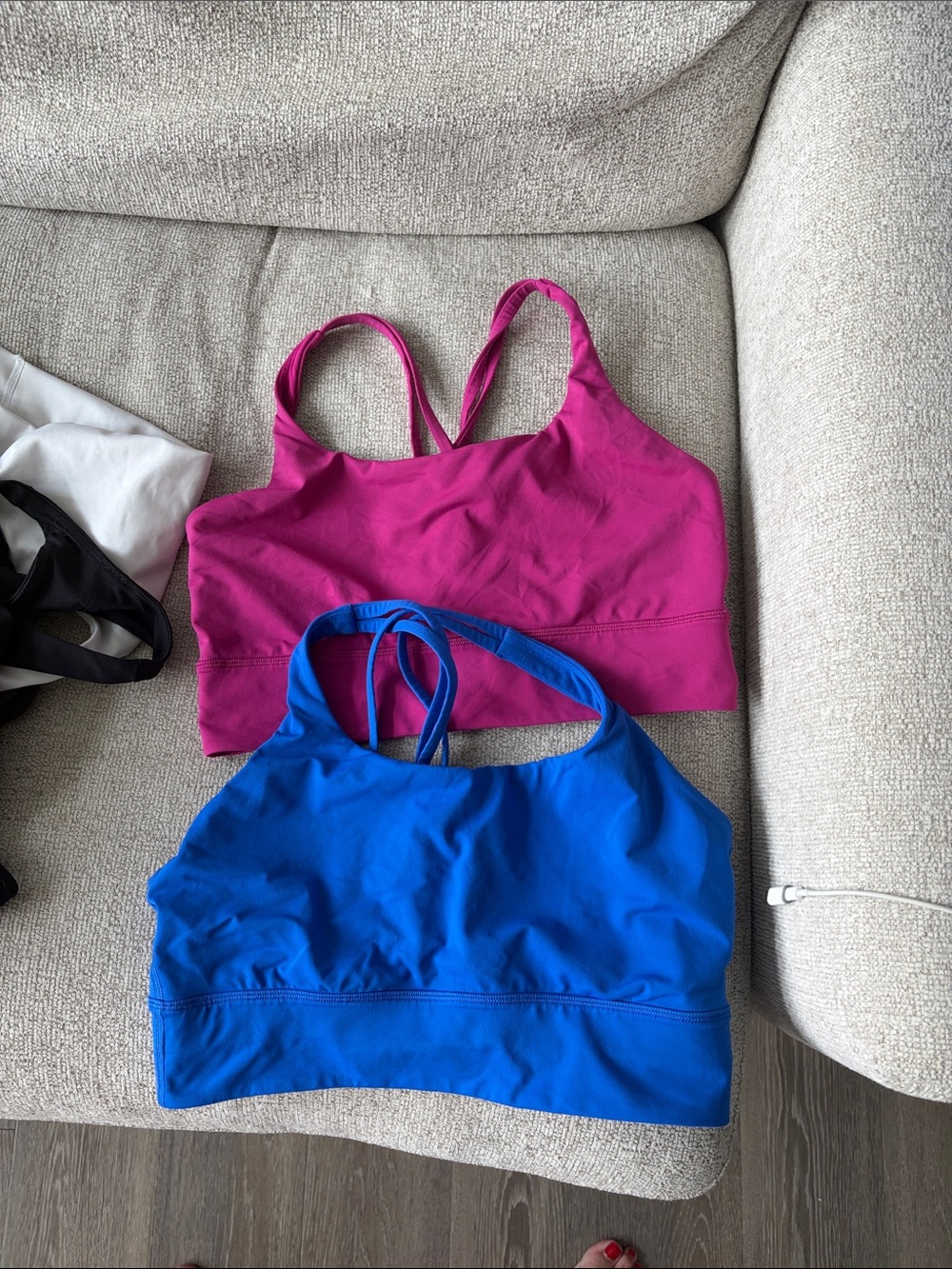 Lululemon energy longline sports bra 10 cerulean blue & magenta (2) bundle